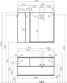 Акватон Мебель для ванной Терра 105 дуб кантри/антрацит с раковиной Mila – фотография-10
